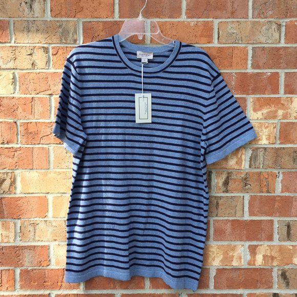 Men's Blue Short Sleeve Sweater Size Large NWT - Picture 1 of 5